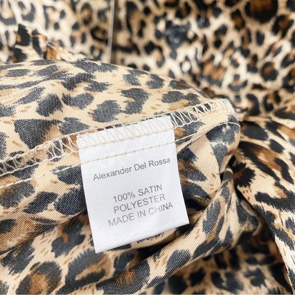 Alexander Del Rossa Satin Leopard Print Pajama Set NWT - Picture 6 of 11